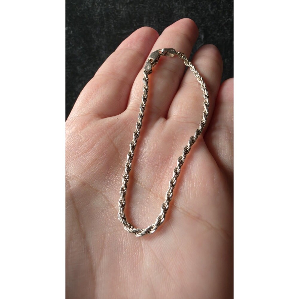 Italian 925 Sterling Silver Chain Bracelet Vintage